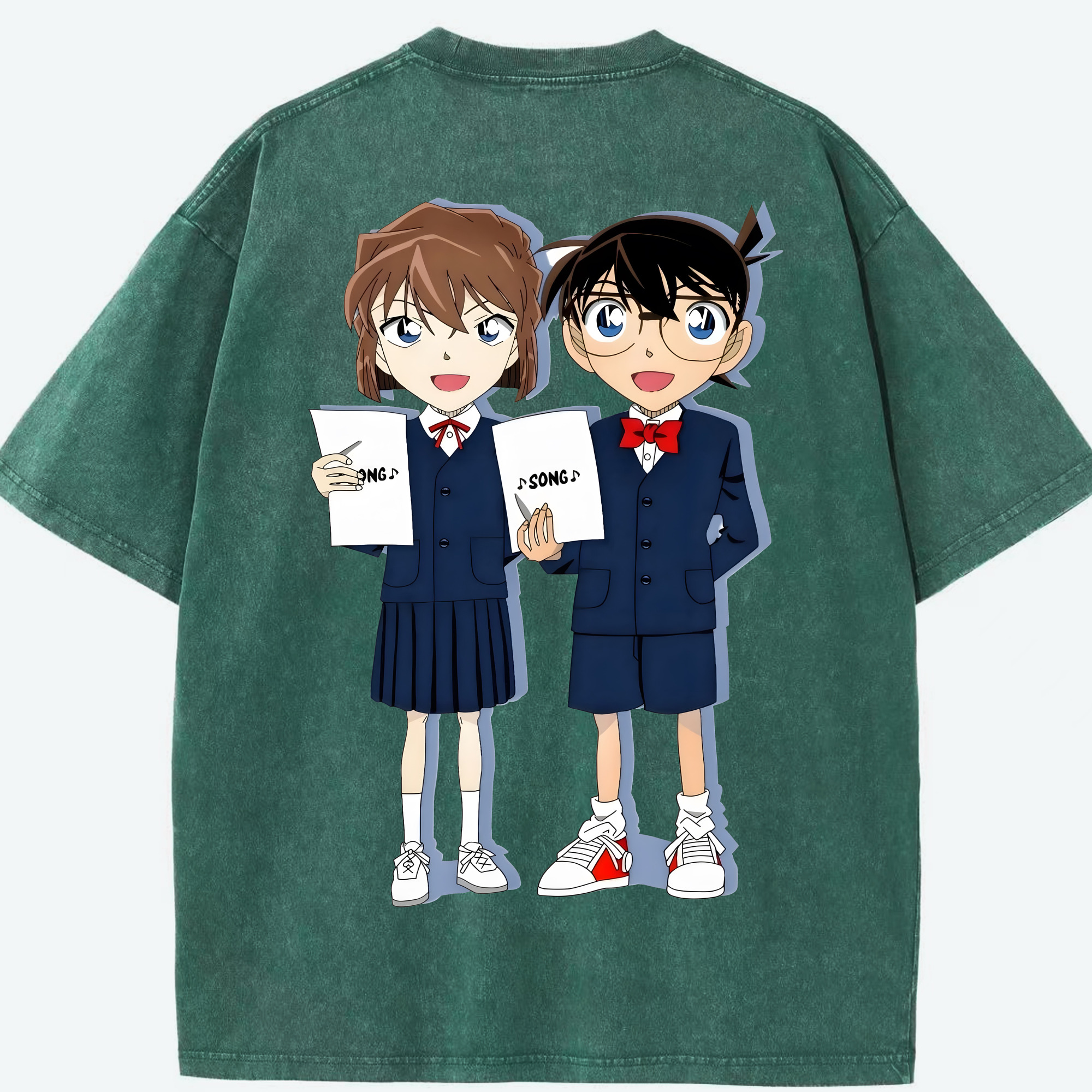 （画像用） 名探偵コナン 灰原 哀 はいばら あい Detective Conan Anita Hailey、Vi Graythorn Haibara Ai 綿100% ヴィンテージ風 半袖Tシャツ（背面プリント）